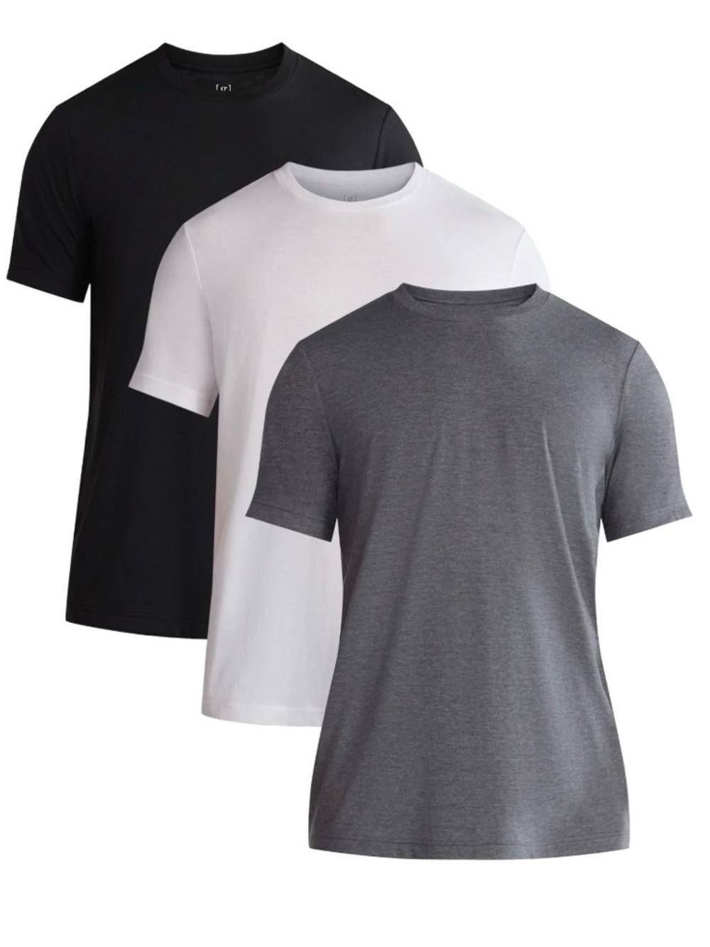 Men’s George 3-Pack Crew Neck Tees - Black, White & Charcoal